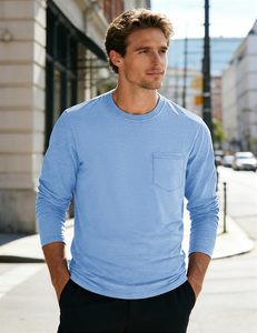 Men's Long Sleeve Tee Shirts Cotton Crew Neck Pocket T Shirts Moisture Wicking Soft Casual Basic <b>Tshirts</b> - Product Image 6