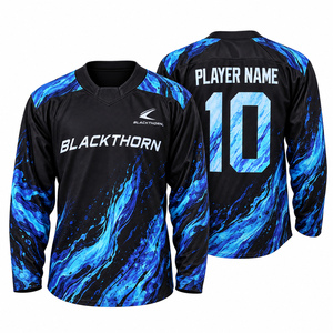 Uniforme de Hockey sobre Hielo Personalizado al por Mayor de Alta Calidad, Transpirable, con Diseño a Cuadros, Impresión por Transferencia de Calor y Bordado para Adultos - Product Image 1