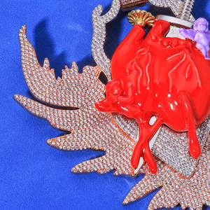 CONCEPTION Colgante Hip Hop Personalizado con Moissanita VVS de Corte Brillante Redondo, Chapado en Plata de Ley 925, Unisex - Product Image 4