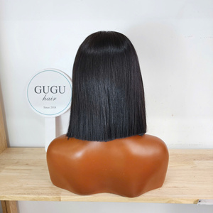 Gugu Hair Bone Straight Bob <b>Wig</b> Vietnamese Human Hair Natural Color Non-Remy Transparent Glueless Lace <b>Front</b> <b>Wig</b> 150%-250% All - Product Image 1