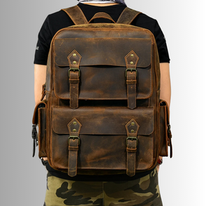 Top Quality Vintage Leather Made Leather <b>Backpacks</b> Custom Stylish Lightweight <b>Large</b> Capacity <b>Backpack</b> At Best Price - Product Image 5