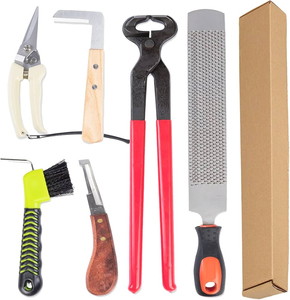 Veterinary Farrier <b>Tools</b> Kit for Hoof Care Cattle Horse Livestock Maintenance Professional Quality Durable Hoof Trimming <b>Tools</b> - Product Image 3