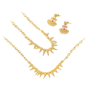 Fashion Jewelry Sets Peacock Matte Gold Short Necklaces - Product Image 2