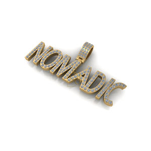 Customizable 925 Silver & Gold Plated Bling Font Style Moissanite VVS Diamond Pendant Personalized <b>Name</b> Necklace-Hip Hop Jewelry - Product Image 1
