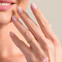 Bague de Fiançailles et de Mariage en Or Massif 14K Rhodié, Diamant de Laboratoire Torsadé Infini, 0,40 Carat, Sertissage Clos, Bague à Double Arceau, Luxe IGI