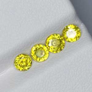 ไททาไนต์ทรงกลมธรรมชาติ 4 ชิ้น พลอยหลวมหายาก สีเขียวเหลือง สำหรับทำเครื่องประดับ ขายส่ง - Product Image 2