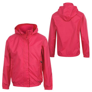 Hooded Rain <b>Jacket</b> Unisex <b>Pink</b> <b>Waterproof</b> Casual Zipper Closure Spring Outerwear Regular Fit Polyester Shell - Product Image 4