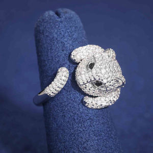 Bague Panthère en Diamant Platine, Coupe Ronde Brillante, Diamant Naturel Certifié GIA, Bijoux de Luxe pour Femmes - Product Image 1