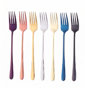 Ensemble de fourchettes multicolores faites à la main couverts polis miroir en acier inoxydable couverts élégants ustensiles de cuisine ensemble de table de service alimentaire - Product Image 1