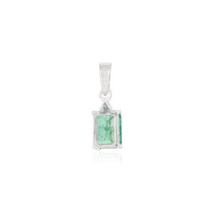 New Arrival Octagon Cut Natural <b>Emerald</b> & Diamond May Birthstone Fine <b>Pendant</b> Jewelry For Women's Everyday Wear - Product Image 5