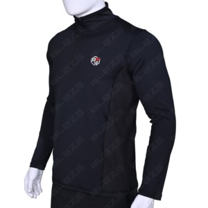 Custom Men's Quarter Zip Long Sleeve Gym Shirt Moisture Wicking Athletic Training Top OEM Sportswear Manufacturer - Product Image 1