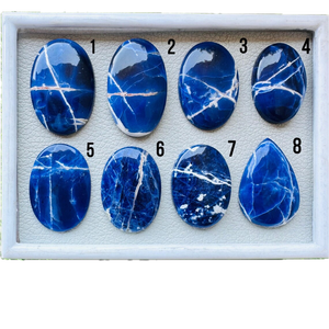 Piedras preciosas naturales sueltas, cabujones para hacer joyería, anillos, colgantes, pulseras de macramé, pendientes, sodalita multicolor - Product Image 1