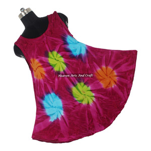 Vestido largo de rayón con diseño tie-dye para mujer, estilo casual, maxi, nuevo diseño de vestido para mujer. - Product Image 3