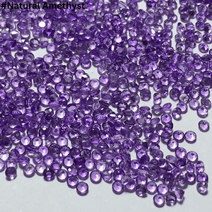 Ametyste naturelle en gros, taille ronde facettée, pierres précieuses en vrac pour la fabrication de bijoux, petite taille, de 1 mm à 3 mm - Product Image 3