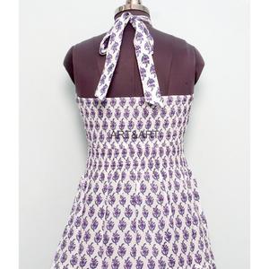 Robe longue ample et décontractée en coton 100% à col en V sans manches pour femme, motif floral, écologique, lavable, respirante, idéale pour l'été - Product Image 6