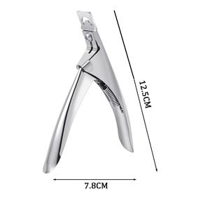 Cortauñas de acero al carbono con punta afilada, duradero, recto, plateado, nuevo diseño, logotipo personalizado, cortador de uñas postizas - Product Image 2
