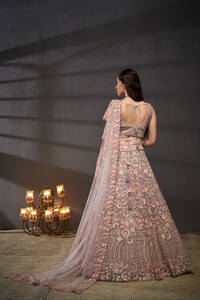 Indian Bridal Wear Velvet Collections for Bride with Zarkhan <b>Work</b> by Fabzone Model FZBELLA - Product Image 2