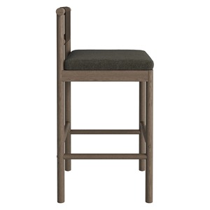 Tabouret de bar style scandinave, design moderne, en teck, chaise haute Bali Villa, avec corde tressée, pour intérieur et extérieur - Jamila - Product Image 3