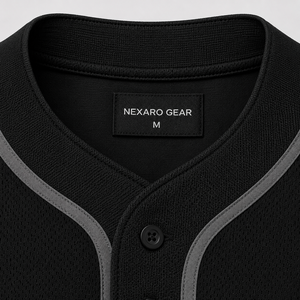 Uniformes de Béisbol y Sóftbol Personalizados Unisex Negros 100% Poliéster Que Absorben la Humedad Servicios de Etiquetado Privado OEM ODM - Product Image 4