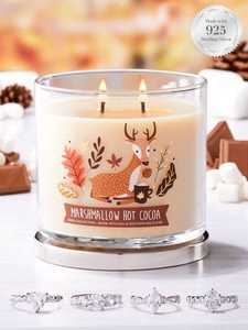 Frasco de vidrio para velas con tonos rosas y cera con espirales rosas para decoración del hogar - Product Image 4