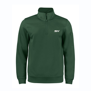 Sweat-shirt à col zippé pour homme, 100% polyester, pull-over décontracté, streetwear, léger, respirant, service OEM, mélange de coton Basi - Product Image 1