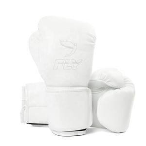 Custom Made White Model Fly Boxing Gloves Adjustable Wrist Straps Non Slip Hand Grips Gloves 100% Genuine Leather & Adult Gloves - Product Image 1