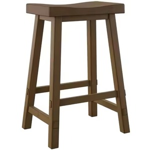 Tabouret de bar et chaise d'îlot de cuisine style ferme, avec assise carrée en bois massif gris délavé, vente directe usine - Product Image 4