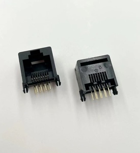 Conector hembra RJ45 de 1x1 puerto, ángulo recto, Cat5E 8p8c, Pestaña Ethernet, orificio DIP sin blindaje para aplicación de PCB de red - Product Image 4