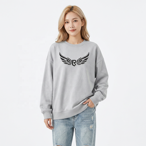 Wholesale Embroidered Printed Loose Oversized Polyester Cotton <b>Crewneck</b> <b>Sweatshirt</b> for <b>Men</b> Customizable Logo Breathable Regular - Product Image 6