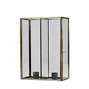 Style nordique moderne cadre en métal à la main découpe impression bougeoirs double chandelier verre transparent décoratif pour la maison - Product Image 3