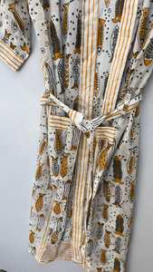 Bata Kimono Ligera de Algodón con Estampado Artesanal Indio - Product Image 2