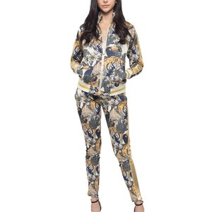 High Demand <b>Winter</b> Fleece Solid Logo Tracksuit <b>Women</b> 100% Cotton Two Piece Eco Friendly Manufacturer - Product Image 4
