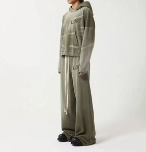 Professional Manufactured Acid Wash Printed Winter Hooded Men Tracksuit Breathable 100% Cotton Lightweight Plus Size Solid Hot - Product Image 4