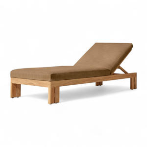 Tumbona de Madera de Teca Sólida para Exteriores con Estructura de Madera de Teca y Diseño Minimalista para Decoración de Muebles del Hogar - Product Image 1