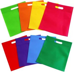Colorful Non Woven Shopping <b>Bags</b> <b>Medium</b> <b>Size</b> Die Cut Handle Reusable Eco Friendly Groceries <b>Bag</b> | Plain D-Cut <b>bags</b> | Plain <b>bags</b> - Product Image 1