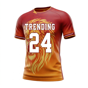 เสื้อฟุตบอลแบบซับลิเมชั่นสั่งทำพิเศษสำหรับผู้ชาย แขนสั้น พิมพ์ชื่อทีม 00 ลายคลื่นปลาหมึกสีน้ำเงิน ผ้าโพลีเอสเตอร์ระบายอากาศได้ดี ชุดกีฬา - Product Image 1