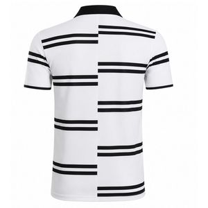 Polo pour homme à rayures blanches et noires, sublimation, manches courtes, vêtements de performance, confortable, pour le sport de plein air, pour le golf et - Product Image 2
