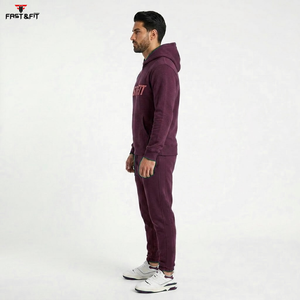 Survêtement imprimé pour homme, tendance hiver, à capuche, décontracté, uni, 100% coton, tissu confortable, prix abordable - Product Image 6