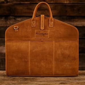 OEM Factory Genuine Leather Heavy Duty Classic Protection Casual Suit Carrier Bulk Garment Bag Luxury Travel Dress Cover Sleeve - Product Image 1