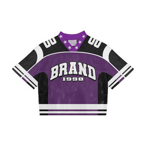 Camiseta de Fútbol Retro Americana de Alta Calidad al por Mayor, Personalizada con Estampado, Estilo Urbano, Sublimada, de Malla Transpirable - Product Image 3