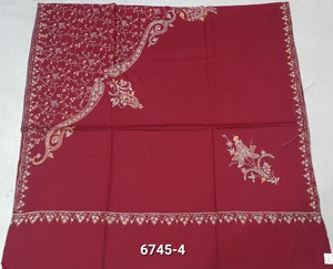 Ladies Kashmiri Hand-Needle(SOZNI) Work Border Design Semi <b>Pashmina</b> <b>Shawls</b> - Product Image 2