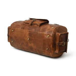 Sacs de voyage de luxe en cuir véritable pour la nuit et le week-end, fabriqués sur mesure, grande capacité, avec fermeture éclair - Product Image 4