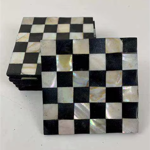 Posavasos de Nácar para Tazas de Té, Posavasos para Velas de Té con Incrustaciones de Concha, Accesorios de Decoración para Cocina y Mesa - Product Image 1