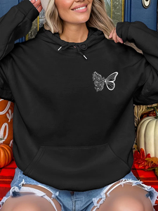 Sudaderas con Capucha para Mujer, Nueva Calidad, Diseño Creativo con Mariposas y Letras, Tendencia de Moda, Sudadera Casual HipHop - Product Image 2