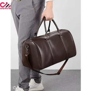 Classical Genuine Leather Men's Sport Luxury Duffle Travel Bag with Wheel Trolley <b>Case</b> High Quality Large Capacity Weekend Bag - Product Image 3