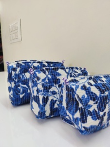 Bolsa de Almacenamiento Pequeña, Linda Bolsa de Maquillaje para Llevar en la Mano, Bolsa de Algodón Puro con Estampado a Mano, Bolsa de Maquillaje Portátil - Product Image 5