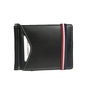 Custom Brand Logo Packing Simple Minimalistic Leather Men Money Clip Card <b>Wallet</b> <b>Holders</b> Purse Long RFID Bulk Polyester Compact - Product Image 1