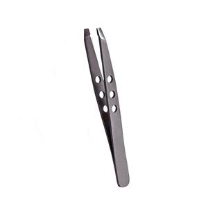 DANTRIC IMPLANTS Stainless Steel High Quality Durable Classic Eyebrow Tweezers <b>Clip</b> Slanted Squared Tip Serrated Tip - Product Image 4