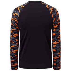 Camisa de Pesca de Manga Larga para Hombre, Negra con Estampado de Peces Naranja, Protección Solar UPF 50 Anti-UV, Sudadera - Product Image 2