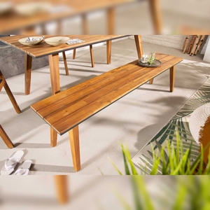 Banc de patio extérieur moderne Vandana Urban Value BALI 180 cm en bois d'acacia résistant aux intempéries pour usage hôtelier - Product Image 1